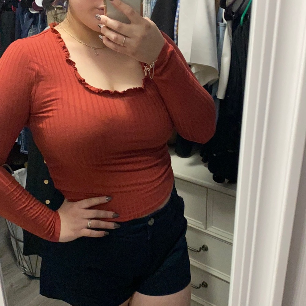 Orange long sleeve top
